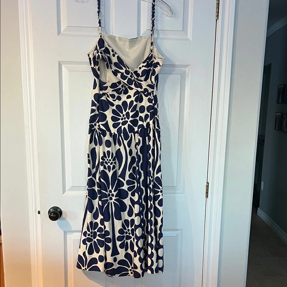 Christian Lacroix Blue and Cream Floral Midi Dress - Picture 4 of 7